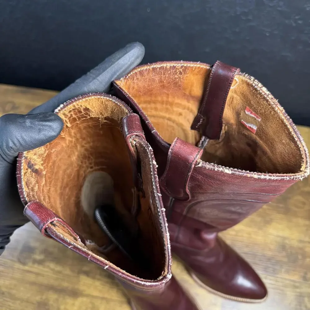 Dan Post 4149 Burgundy Leather Western Cowboy Boots Womens Size 7 N - Picture 7 of 7